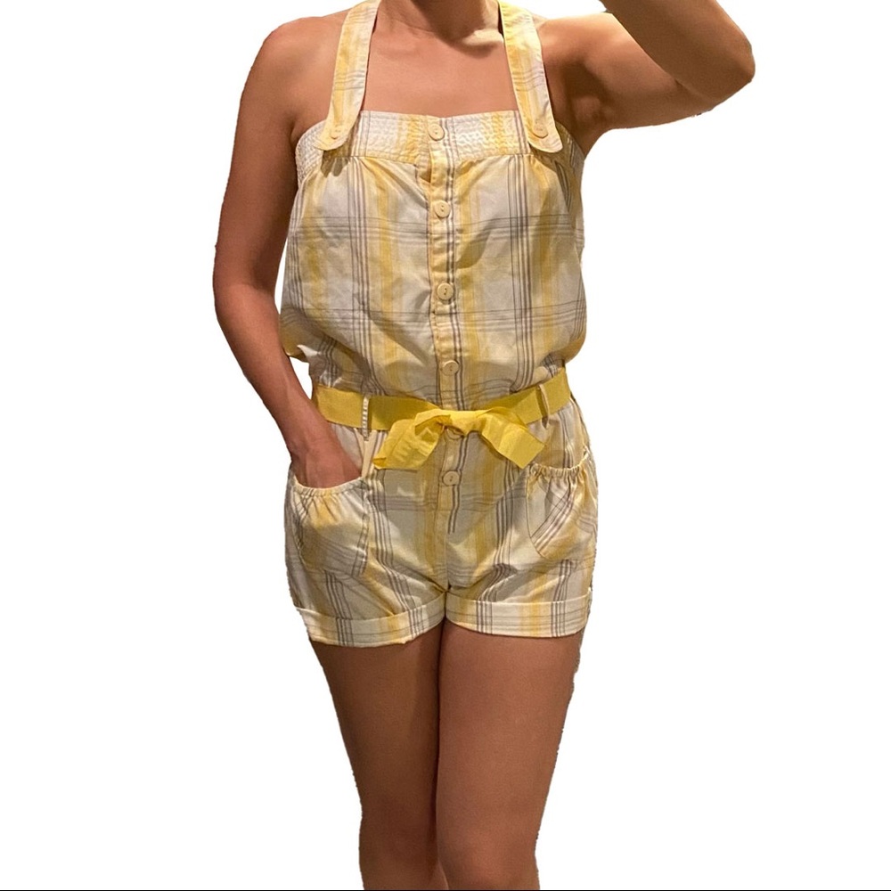 Yellow Plaid Summer Romper